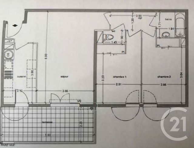 Afficher la photo en grand Appartement T3 à vendre - 3 pièces - 67.47 m2 - MARSEILLE - 13013 - PROVENCE-ALPES-COTE-D-AZUR - Century 21 Intramuros