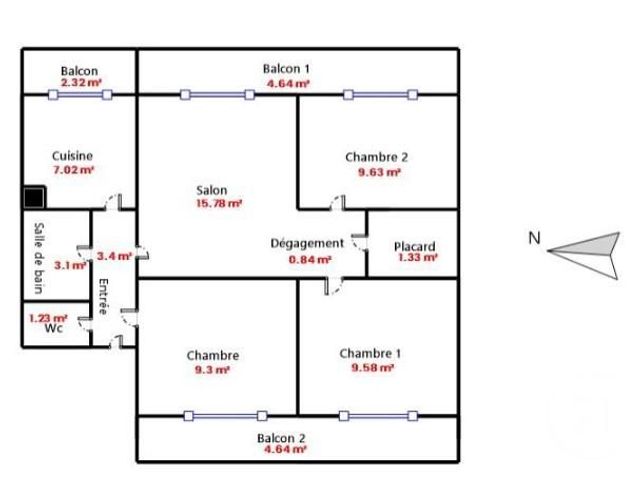 Appartement à vendre - 4 pièces - 61.21 m2 - MARSEILLE - 13003 - PROVENCE-ALPES-COTE-D-AZUR - Century 21 Intramuros
